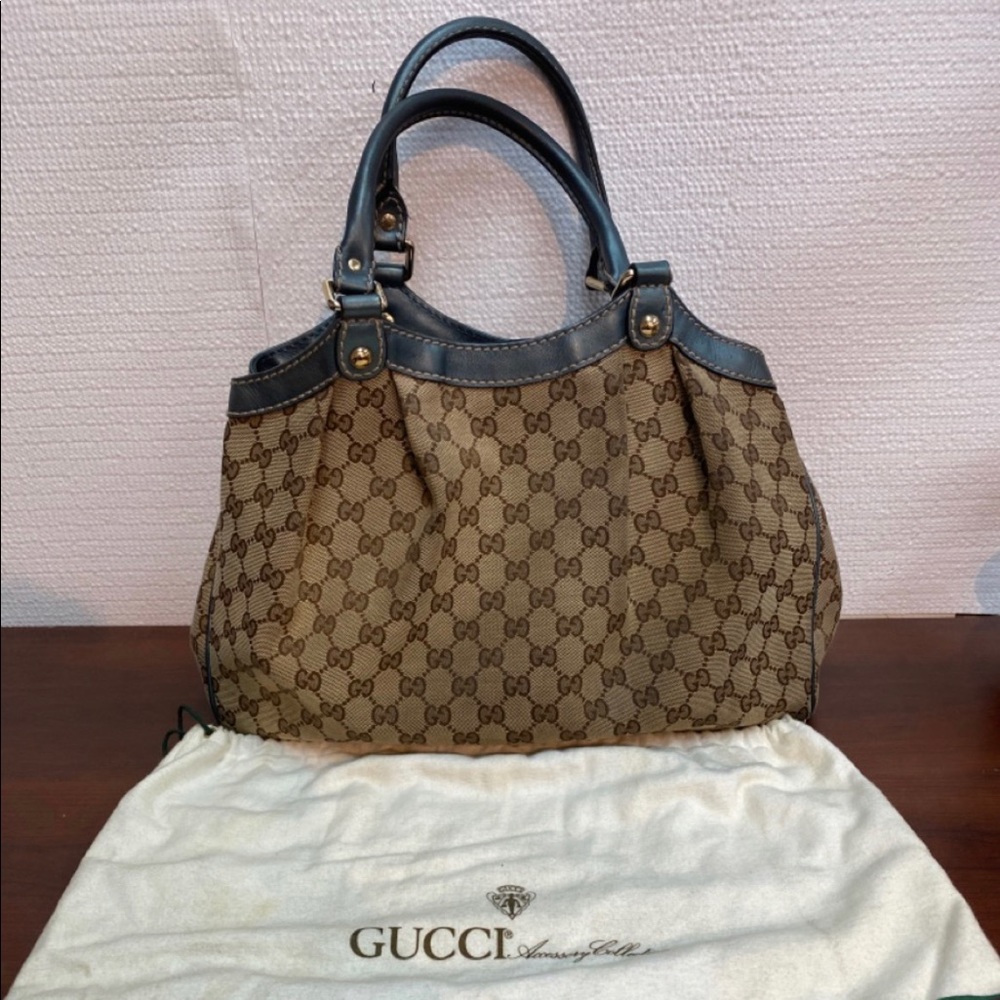 Gucci Sukey Medium leather trim GG CANVAS